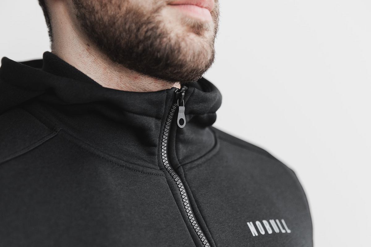 Nobull Performance Zip-up Men's Hoodie Black | Australia (EJ4015)